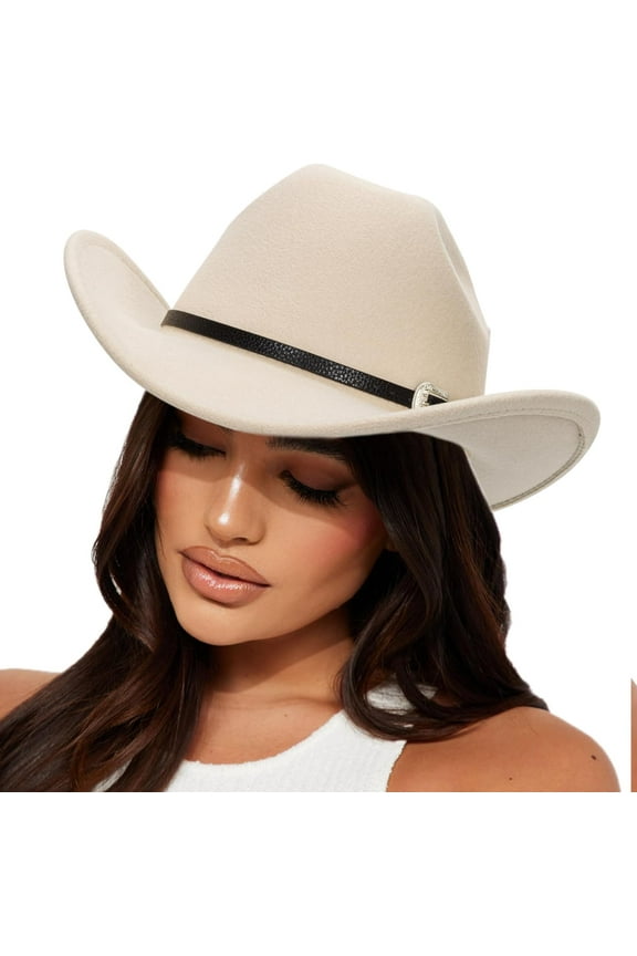 Western Outback Felt Cowboy Hat for Women Cowgirls Fedora Gus Hat Rodeo for Medium/Large Headwear