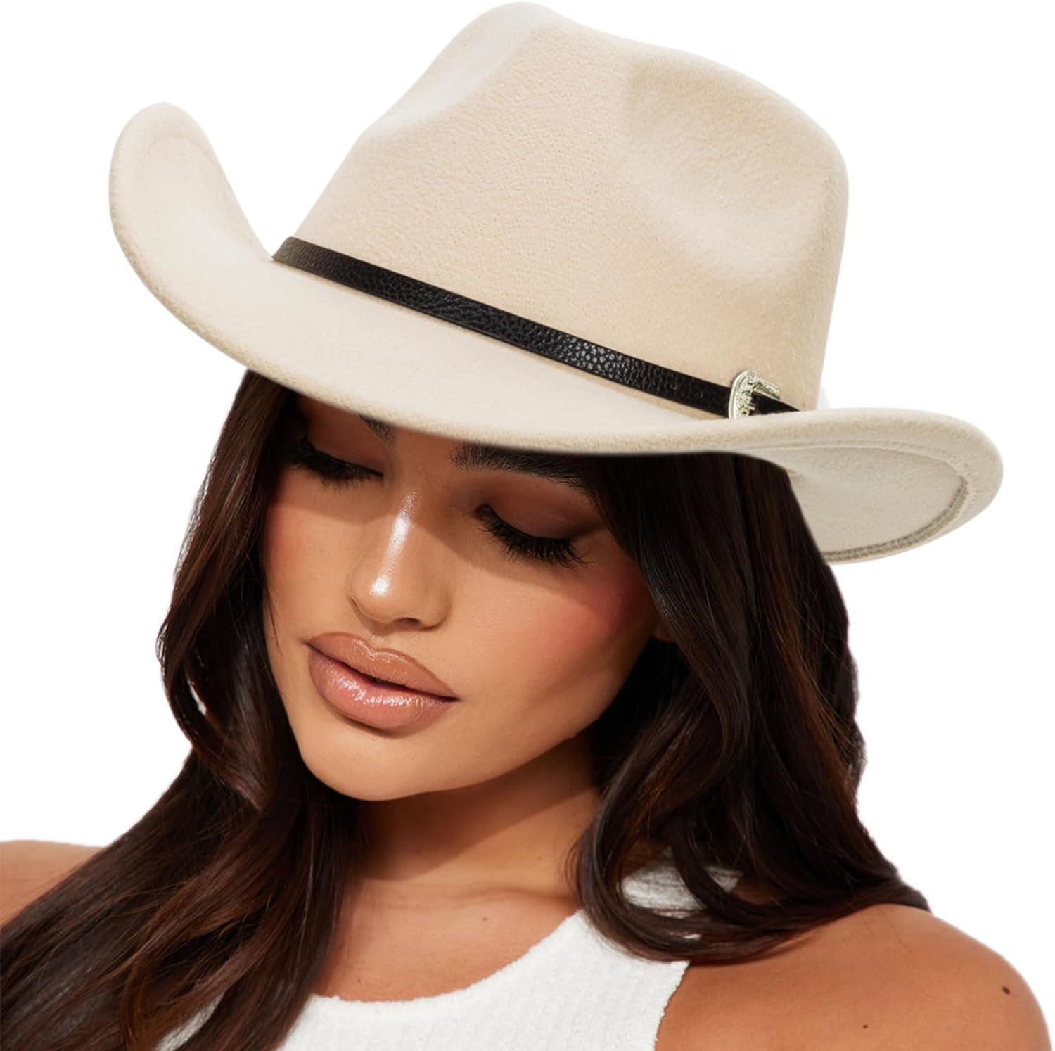 Western Outback Felt Cowboy Hat for Women Cowgirls Fedora Gus Hat Rodeo ...