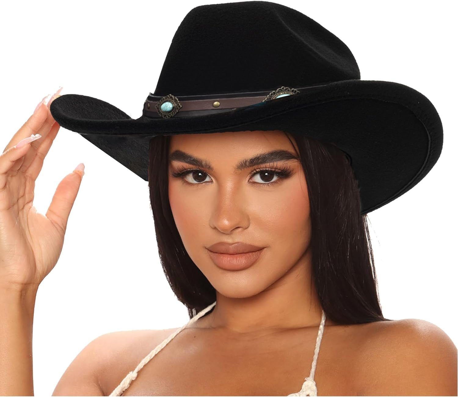 Western Outback Felt Cowboy Hat for Women Cowgirls Fedora  display picture 1