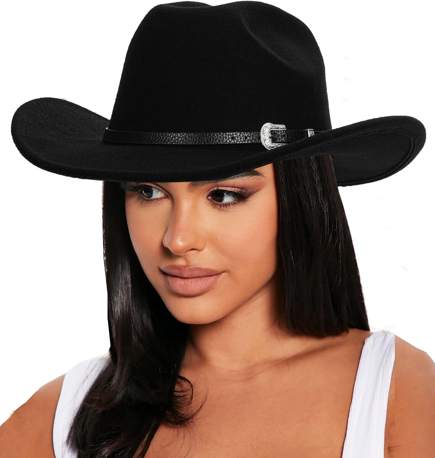 6147 Western Outback Felt Cowboy Hat For Women Cowgirls-fedora Rodeo-hat 19d16c78-58bf-4088-b8c4-  main image 3