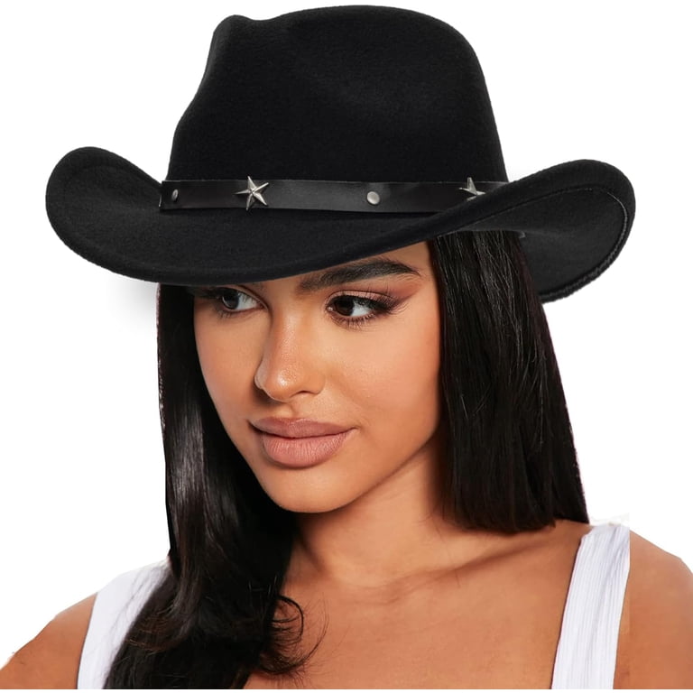 Western Outback Felt Cowboy Hat for Women Cowgirls Fedora 