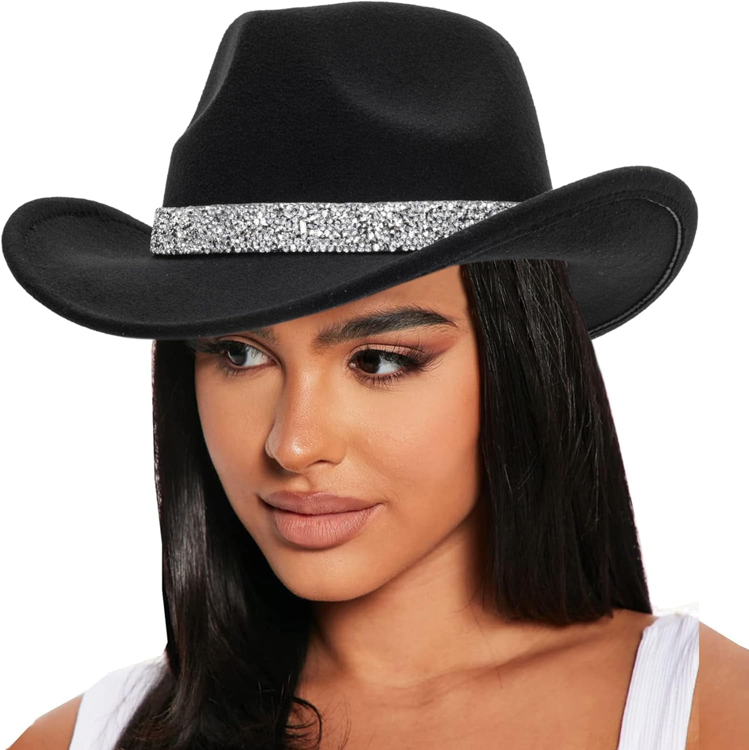 8382 Western Outback Felt Cowboy Hat For Women Cowgirls Fedora Gus Hat Rodeo Western Outback Felt Cowboy Hat for Women Cowgirls Fedora  main image 2