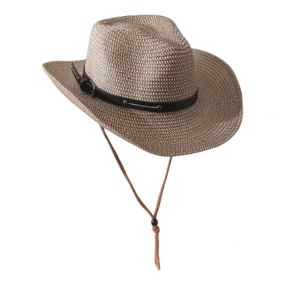 Western Paper Straw Sun Hat Wide Brims Panama Hat for Women Men Outdoor Activity