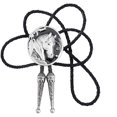 thumbnail image 1 of Western Pattern Deer bolo tie for man Cowboy cowgirl necktie round shape, 1 of 14