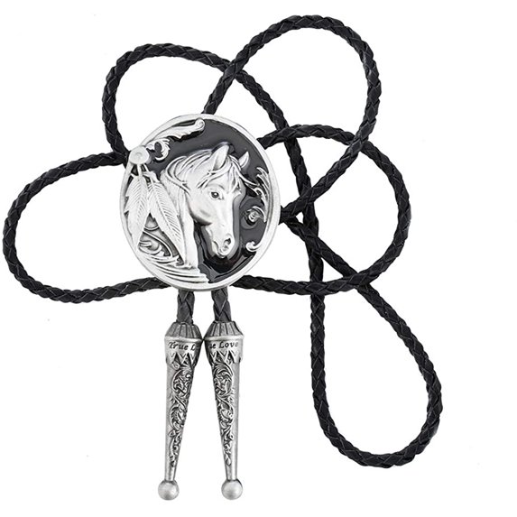 Western Pattern Deer bolo tie for man Cowboy cowgirl necktie round shape