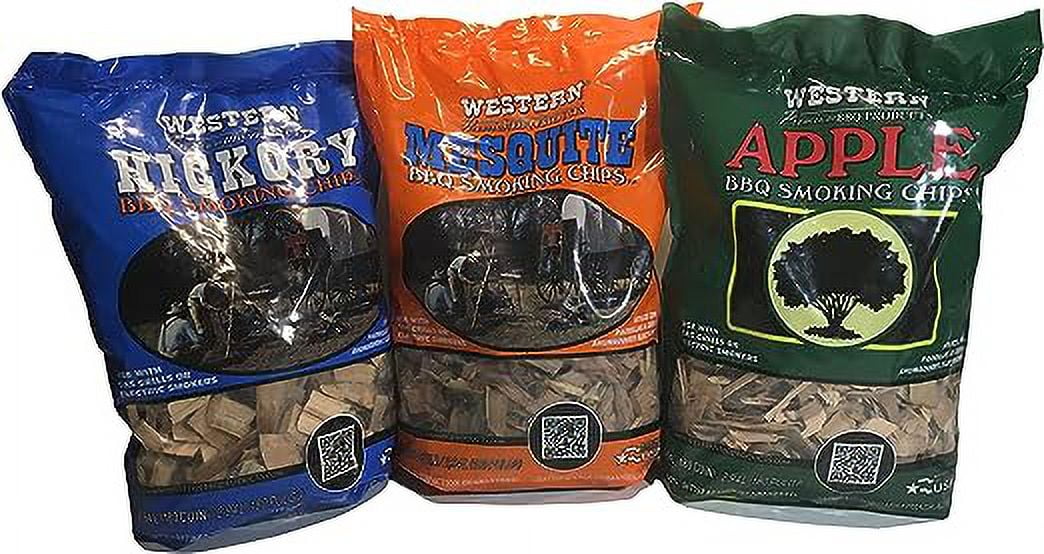 Western Perfect BBQ Smoking Wood Chips Variety Pack Bundle (3) Most