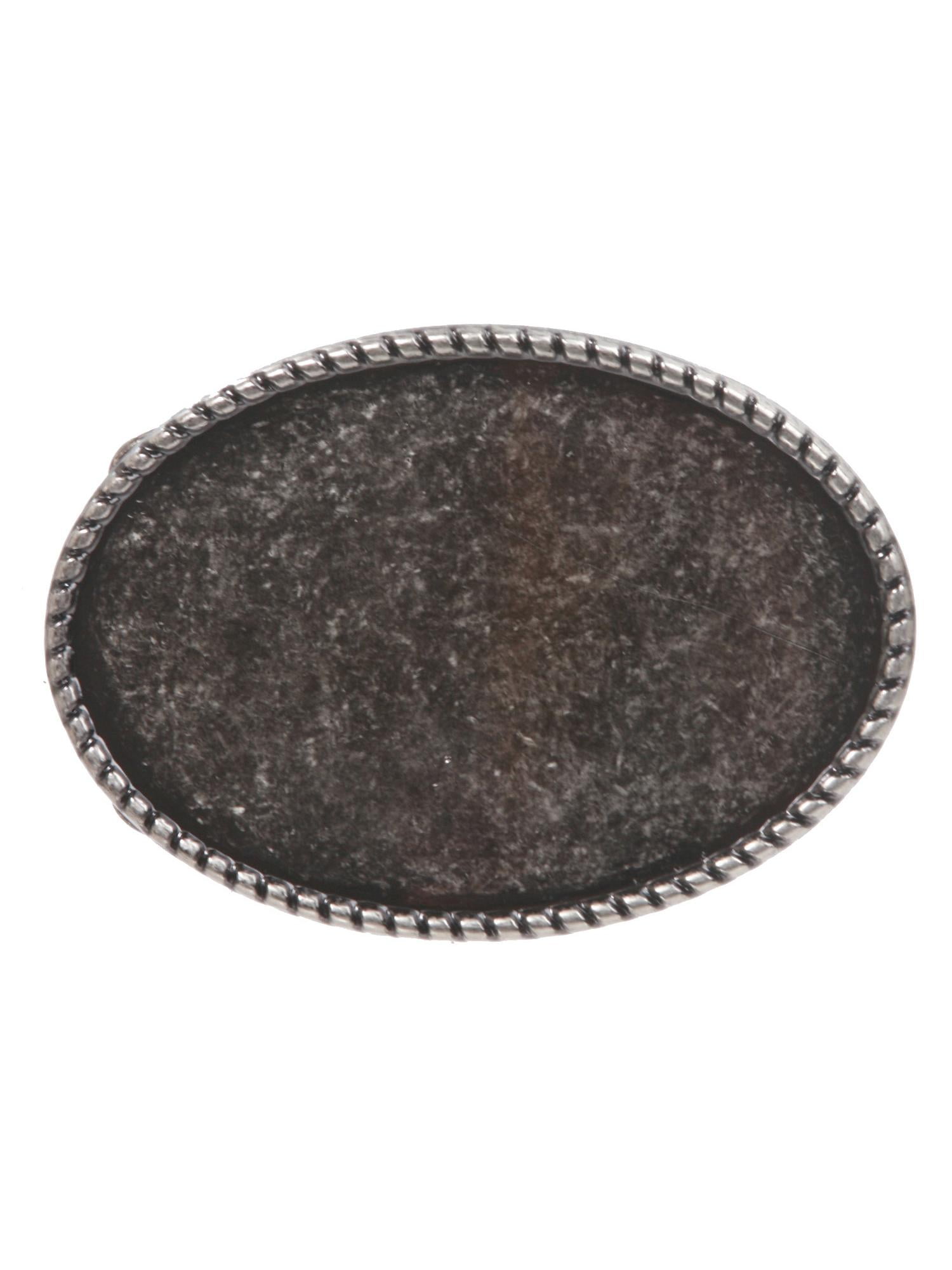 Oval hammered metal vintage belt buckle 3\
