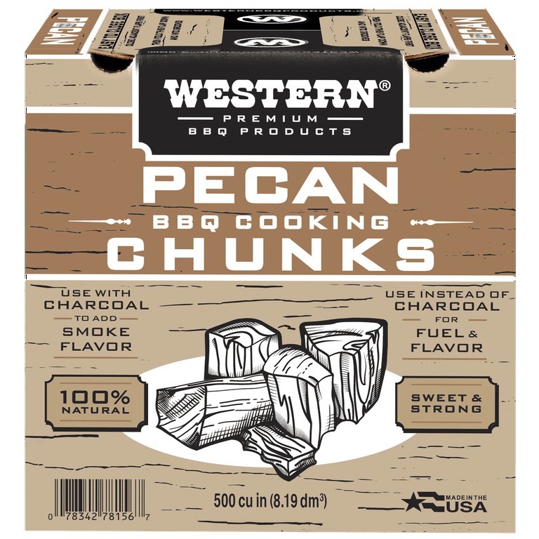 Western Premium BBQ 500 CU in Pecan Smokers Chunks Box - Walmart.com