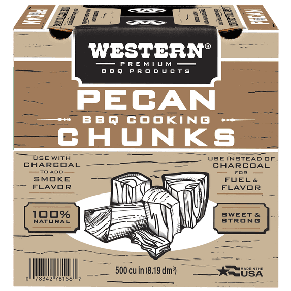 Western Premium BBQ 500 CU in Pecan Smokers Chunks Box