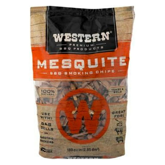 Western Premium BBQ 78074 Grill Smoking Chips, Mesquite, 180-Cu. In. - Quantity 6