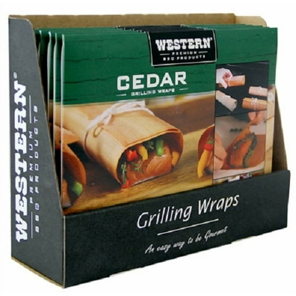Western Premium BBQ 81231 8-Pack Of Cedar BBQ Grilling Wraps - Quantity of 2