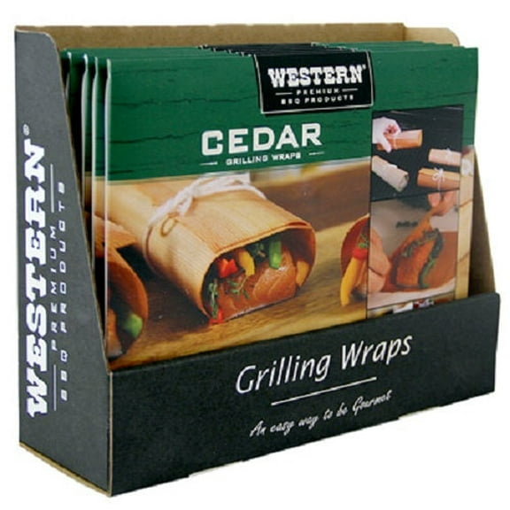 Western Premium BBQ 81231 8-Pack Of Cedar BBQ Grilling Wraps - Quantity of 4