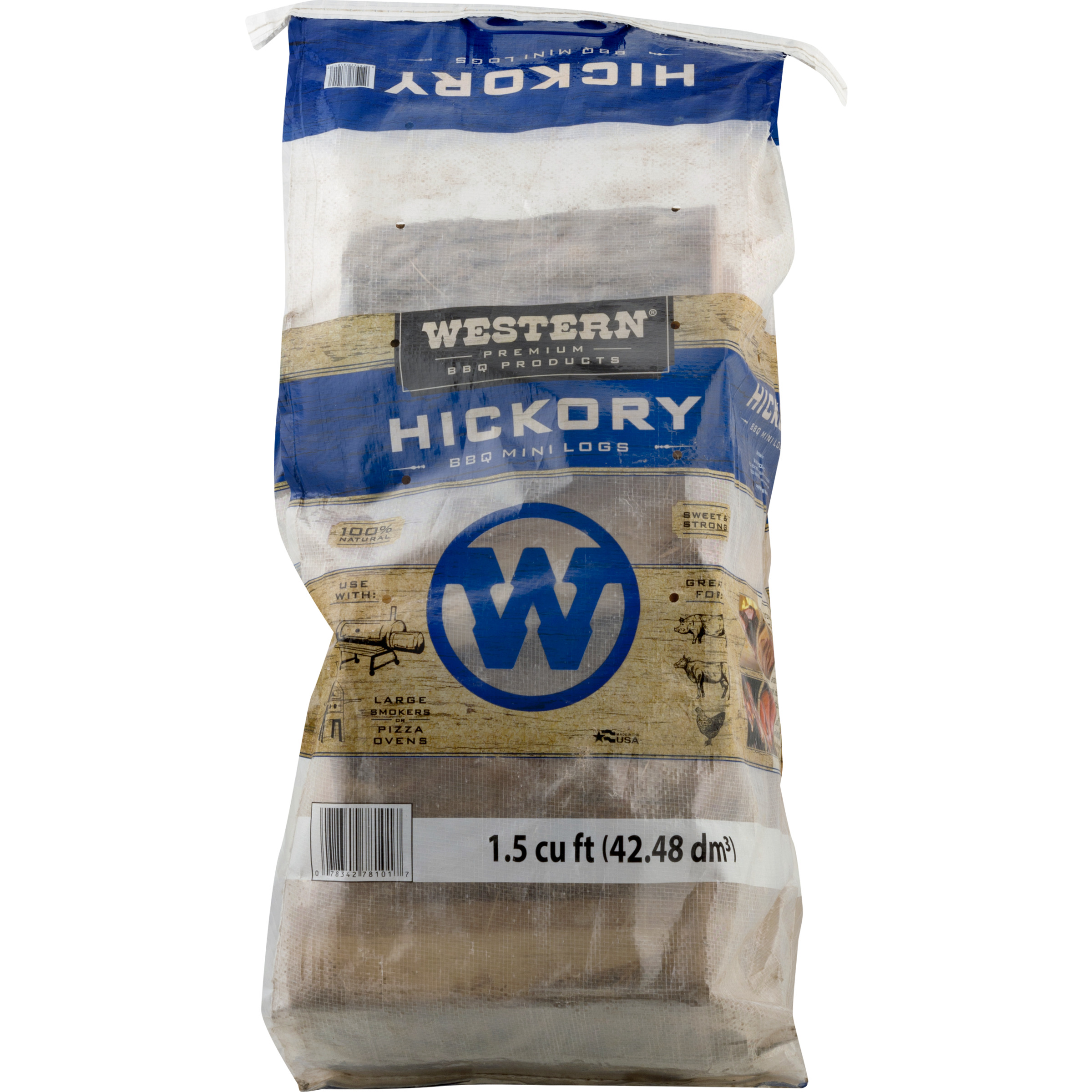 Western Premium BBQ Products 1.5 cu ft Hickory BBQ Smoking Mini Logs - image 1 of 8
