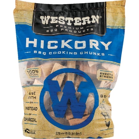 W. W. Wood Western Premium BBQ Products Hickory BBQ Cooking Chunks, 570 cu in — Residential Use, Standard Application