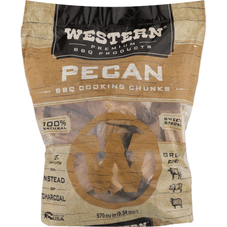 Western Premium BBQ Products Pecan Smoking Cooking Chunks, 570 Cubic inches