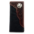 thumbnail image 1 of Western Premium Genuine Leather Tooled Men's Long Bifold Wallet premium cowboy wallets in 2 colors, 1 of 4