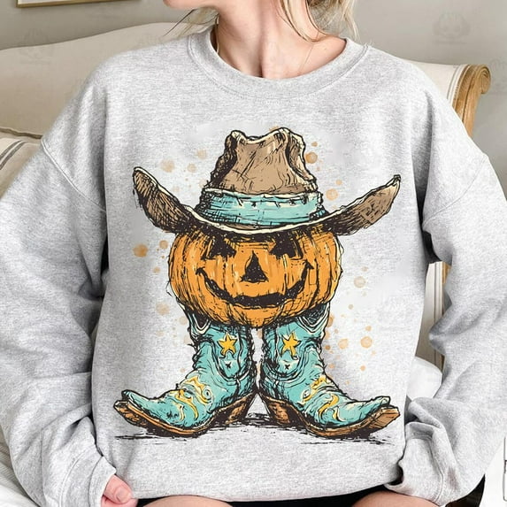 Western Pumpkin Sweatshirt, Pumpkin Boots Sweatshirt, Halloween Sweatshirt, Western Fall Sweatshirt, Pumpkin Patch Sweatshirt, Halloween Pumpkin Sweatshirt, Fall Western Girl Sweatshirt