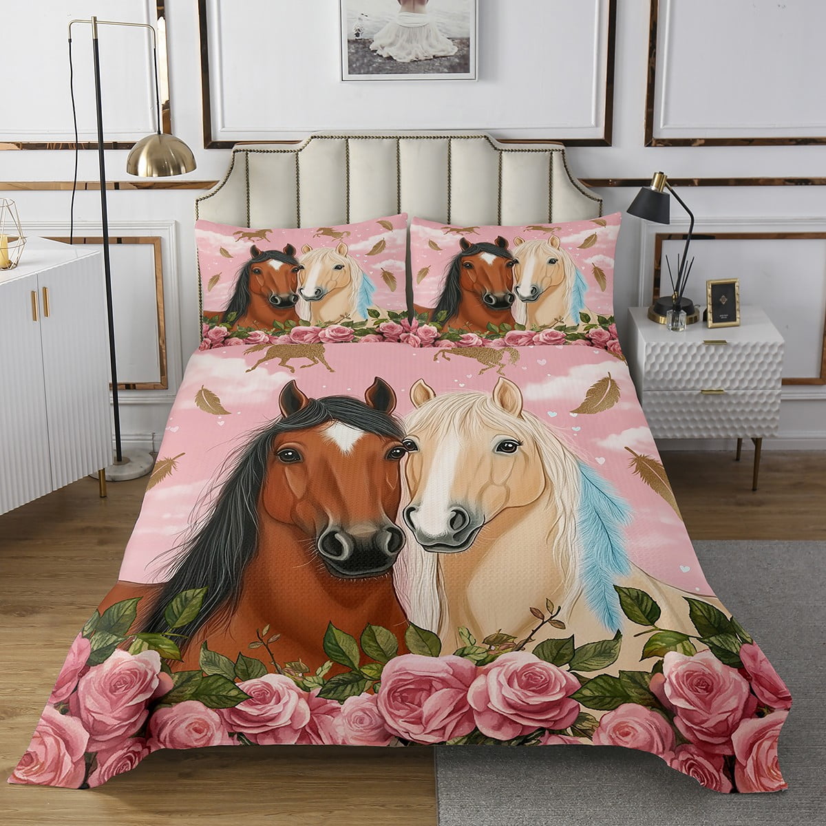 Western Quilt Set for Kids Adults, Horse Twin Bedspread Set for Girls ...