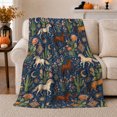 thumbnail image 1 of Western Ranch Horse Cacti Celestial Bohemian, Mystical Celestial Art Scene, Warm Flannel Blanket for Home Library and Reading Nook, Animal Lovers Birthday Gift, Celestial Home Decor, 1 of 9