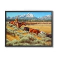 thumbnail image 1 of Western Ranch Horse Cattle Animals & Insects Painting Black Framed Art Print Wall Art, 1 of 8