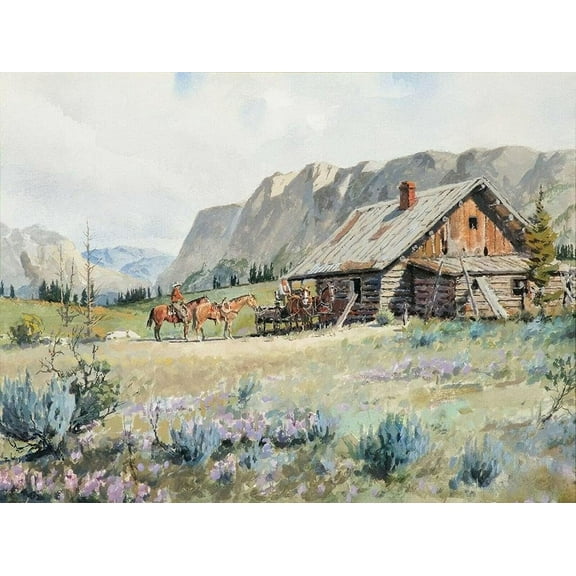 Western Ranch Horse Cowboy Country Cabin Puzzles for Adults 500 Pieces, Jigsaw Puzzle Challenging Educational Fun Family Activities Games Toys Gifts for Home Decor