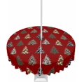 thumbnail image 1 of Western Red Christmas Outdoor Tablecloth - 60x120 Inch Rectangle Dining Table Cover, Xmas Tree Cowboy Christmas Waterproof Outdoor Table Cloth with Umbrella Hole & Zipper for Picnic/Patio, 1 of 6