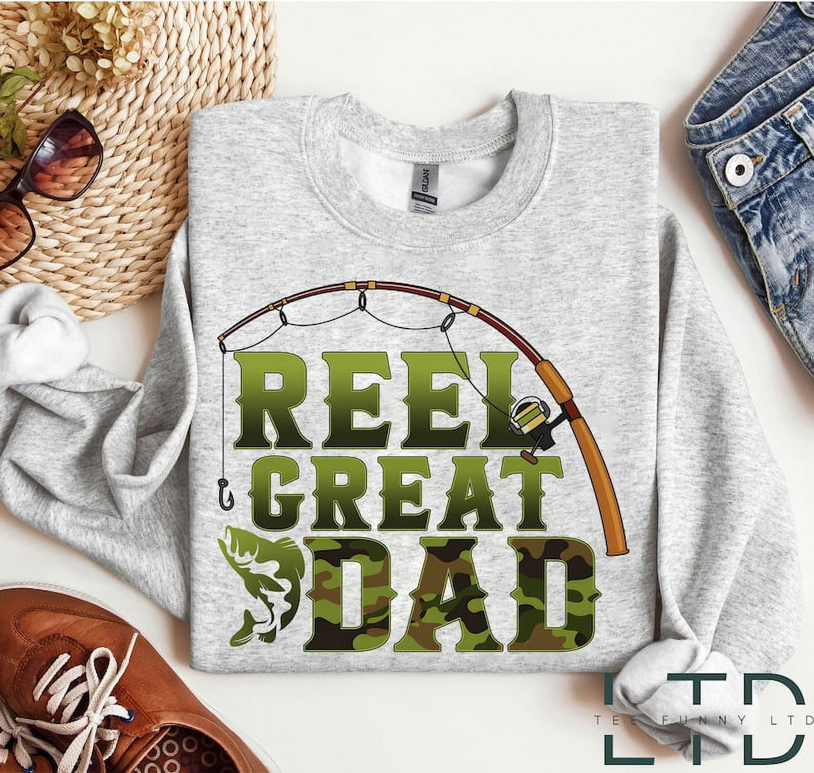 Western Reel Great Dad Graphic Sweatshirt, Fisher Shirt, Fishing Dad