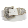 thumbnail image 1 of Western Rhinestone Buckle Plain Leather Belt, 1 of 2