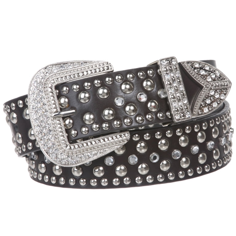 Western Rhinestone & Studded Leather Belt - Walmart.com display picture 1