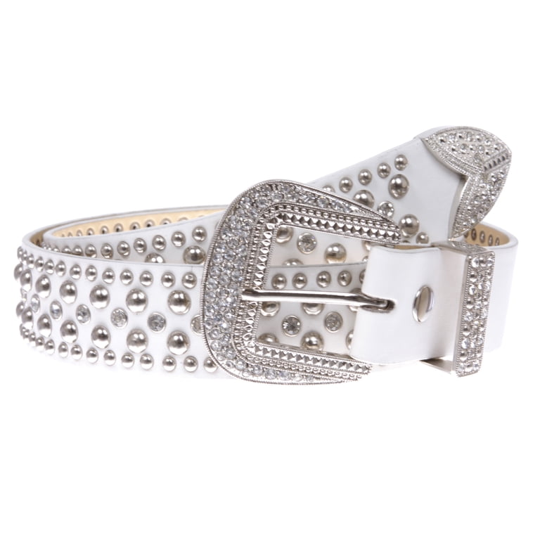Western Rhinestone & Studded Leather Belt - Walmart.com display picture 1