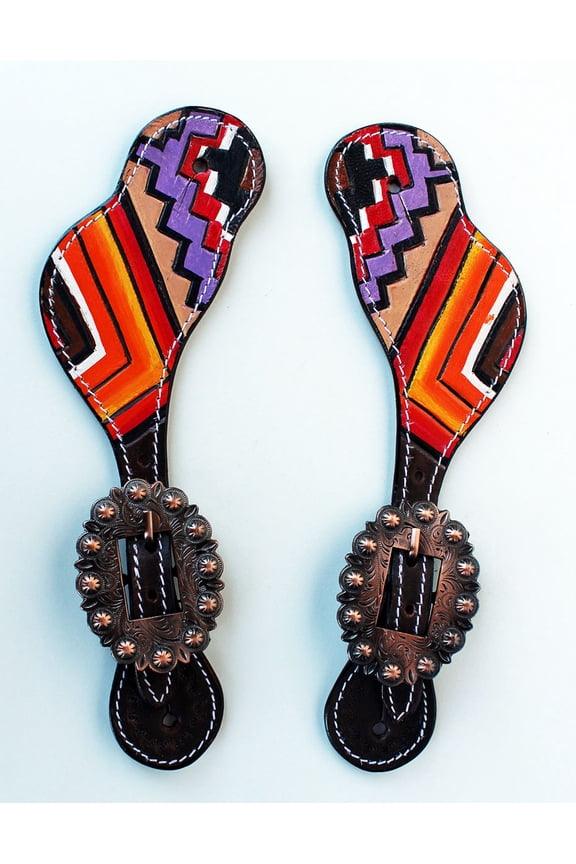 Western Riding Cowboy Boots Leather Spur Straps Tack 74M8851