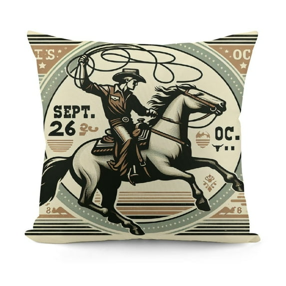Western Riding Horse Decorative Throw Pillowcase for Sofa bed