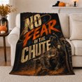 thumbnail image 1 of Western Rodeo Bull Rider No Fear Chute Cowboy, Cozy Typography Art Scene, Warm Flannel Blanket for Living Room and Reading Nook, Art Lovers Housewarming Gift, Artistic Home Decor, 1 of 9