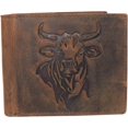 thumbnail image 1 of Western Rodeo Bull Wallet For Men - Vintage Cowhide Leather Patriotic Bifold Wallet For Cowboys - Mens Wallets Bifold RFID Blocking Card Holder Wallet Black, 1 of 1
