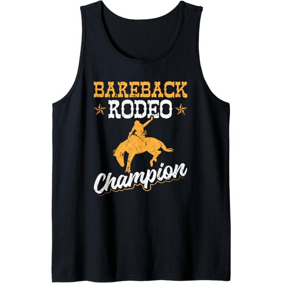 Western Rodeo Champion Cowboy Bareback Bronc Riding Tank Top Size S-3XL