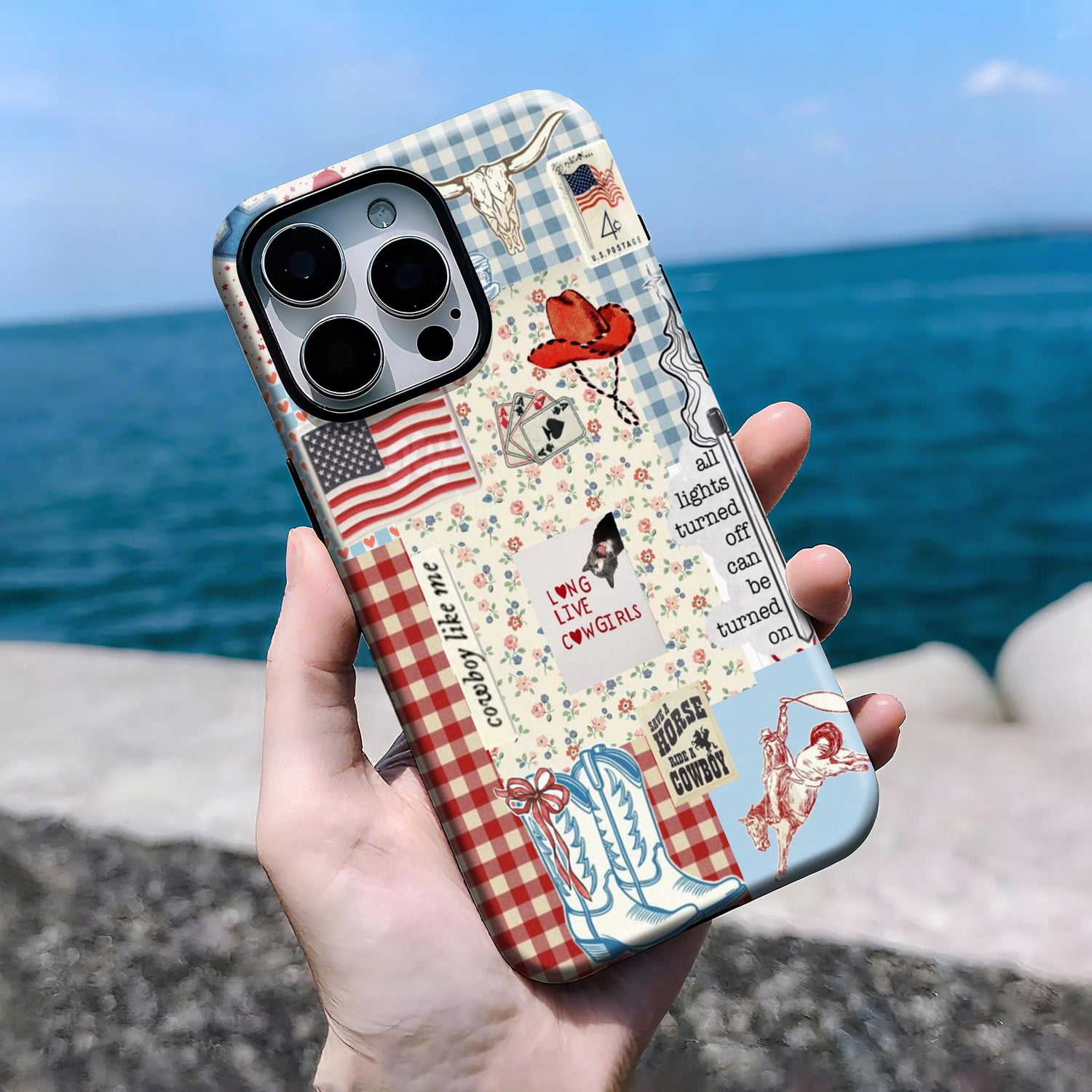 Western Rodeo Cowboy Design Tough Phone Case, Dual-Layer Protective ...
