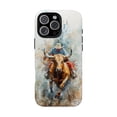 thumbnail image 1 of Western Rodeo Cowboy Riding Bull Rustic Country Sports Artwork Phone Case for 17 16 15 14 13 12 11 Pro Max, 1 of 2