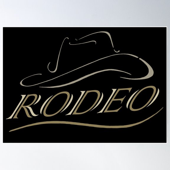 Western Rodeo Hat Design Poster Wall Art, Modern Wall Decor For Living Room Bedroom, 16x24 UNFRAMED