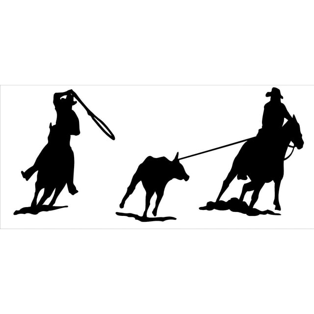 Western Rodeo Team Roping Heading and Heeling Edible Cake Topper Image ...