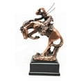 thumbnail image 1 of Western Rodeo Wild Cowboy With Bucking Horse Bronze Electroplated Figurine Statue, 1 of 4
