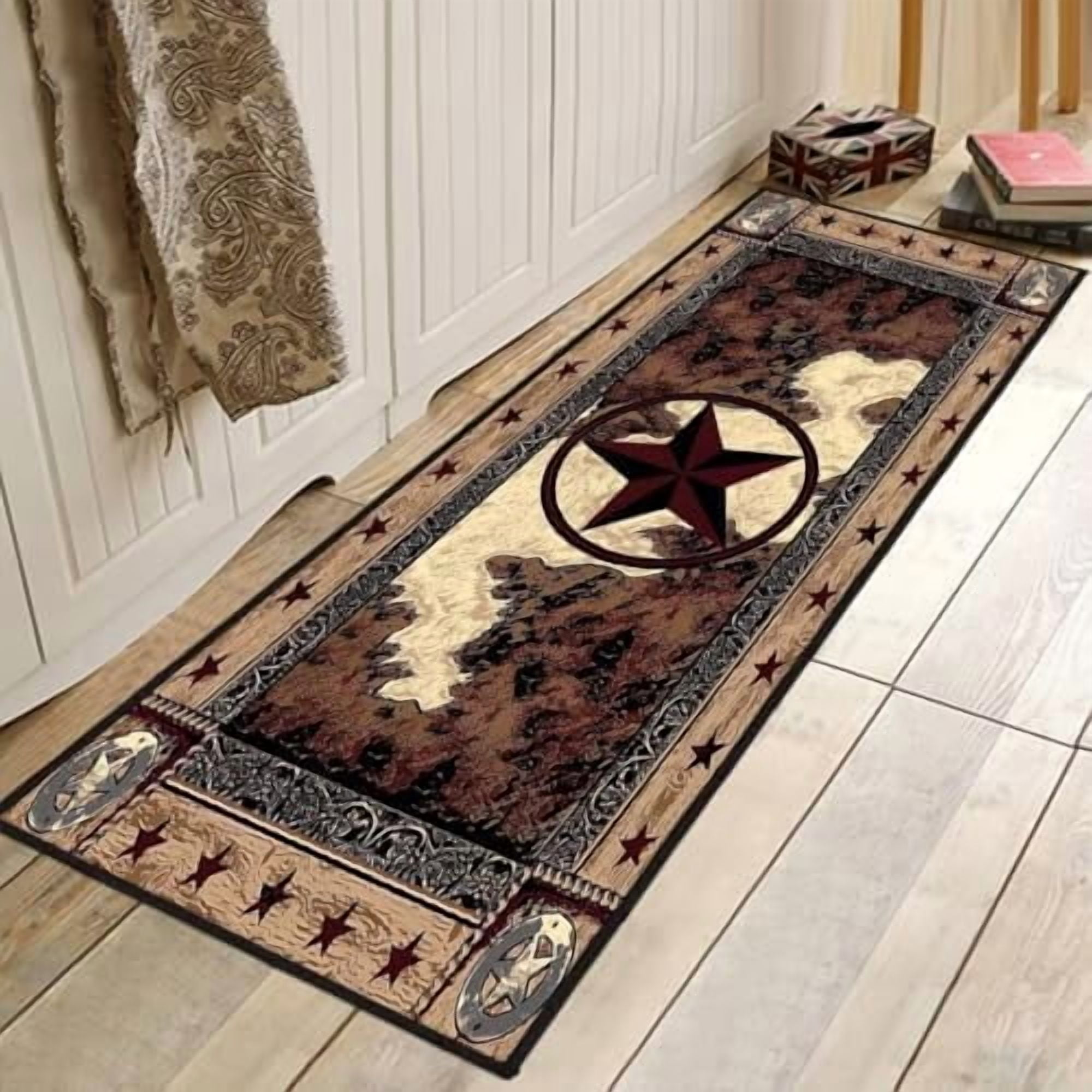 Western Rugs for Bedroom Western Runner Rug 2x6,Texas Star Vintage ...