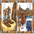 thumbnail image 1 of Western Saddle&Boots Double Toggle SwitchStix Peel and Stick Art Deco Switch Plate Cover Applique Washable Heat/Steam/Water-Resistant - 1 unit, 1 of 1