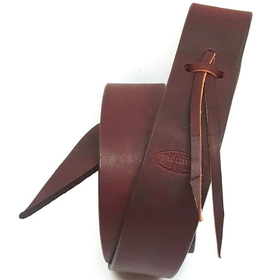 Western Saddle Cinch Brown Leather Tie Strap 6'