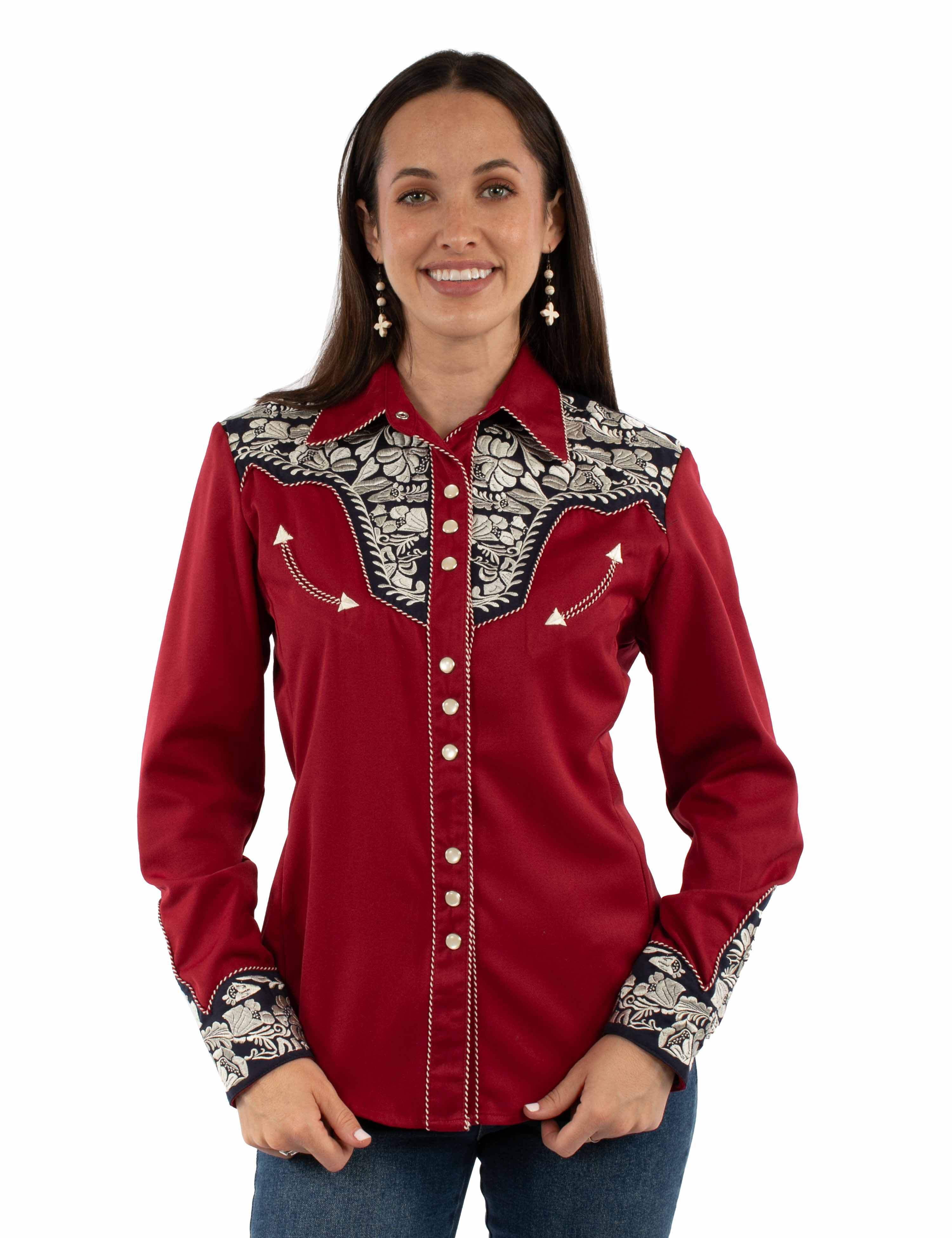 Scully Floral Tooled Embroidery - Women's Western Shirt