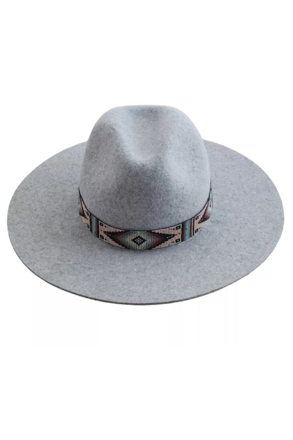 Western Seed Beaded Hat Band Fit Cowboy Hatband South West Hat Band By MDream (Hat Band Only) Beige Turquoise