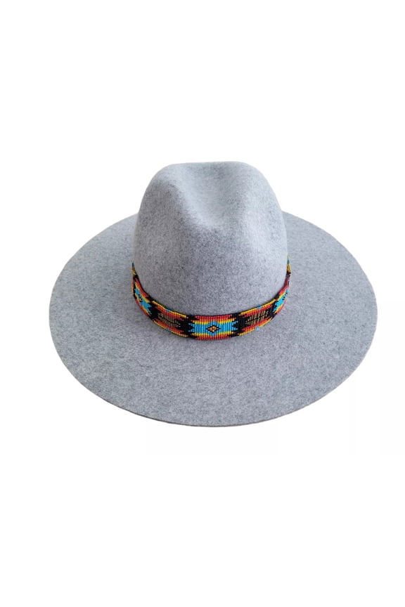 Western Seed Beaded Hat Band Fit Cowboy Hatband South West Hat Band By MDream (Hat Band Only) Multi Color Star