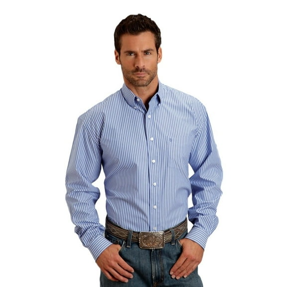 Western Shirt Mens L/S Periwinkle 11-001-0575-0802 BU