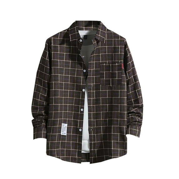 Men's Button Down Regular Fit Long Sleeve Plaid Flannel Casual Shirts
