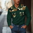 thumbnail image 1 of Western Shirts for Men Cowboy Shirts Long Sleeve Embroidered Country Shirt Slim Fit Button Down Shirt Casual Work Green XXXXXL, 1 of 5