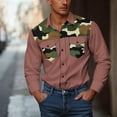 thumbnail image 1 of Western Shirts for Men Cowboy Shirts Long Sleeve Embroidered Country Shirt Slim Fit Button Down Shirt Casual Work Pink M, 1 of 5
